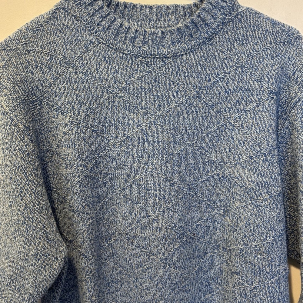 VTG Protege Collection Men's  Blue‎ Medium Geo Coogi Style 3D Textured Sweater